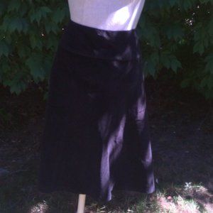 Like New Black Velvet Yoked A-Line Twirly Skirt, Sz 16